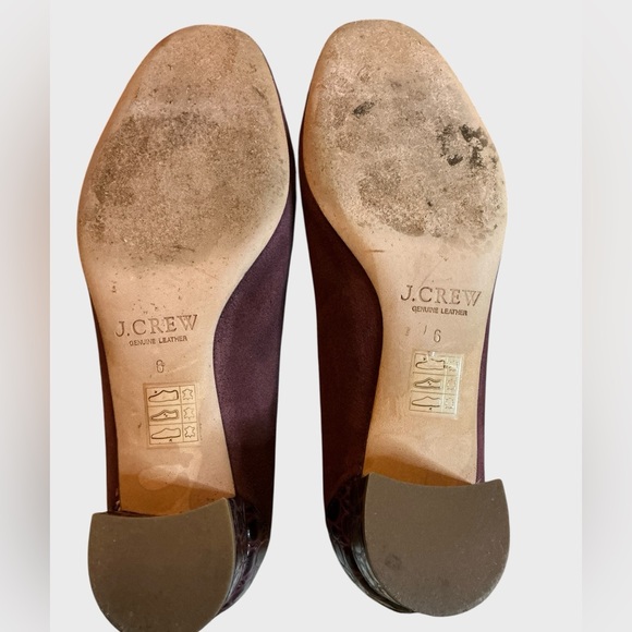 J.Crew Evelyn Croc Embossed Block Heel Suede Pumps - Picture 9 of 9